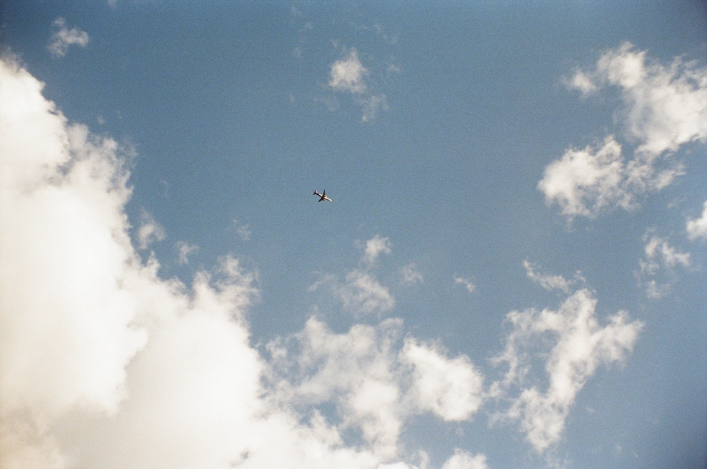 A photo of an airplane in the sky