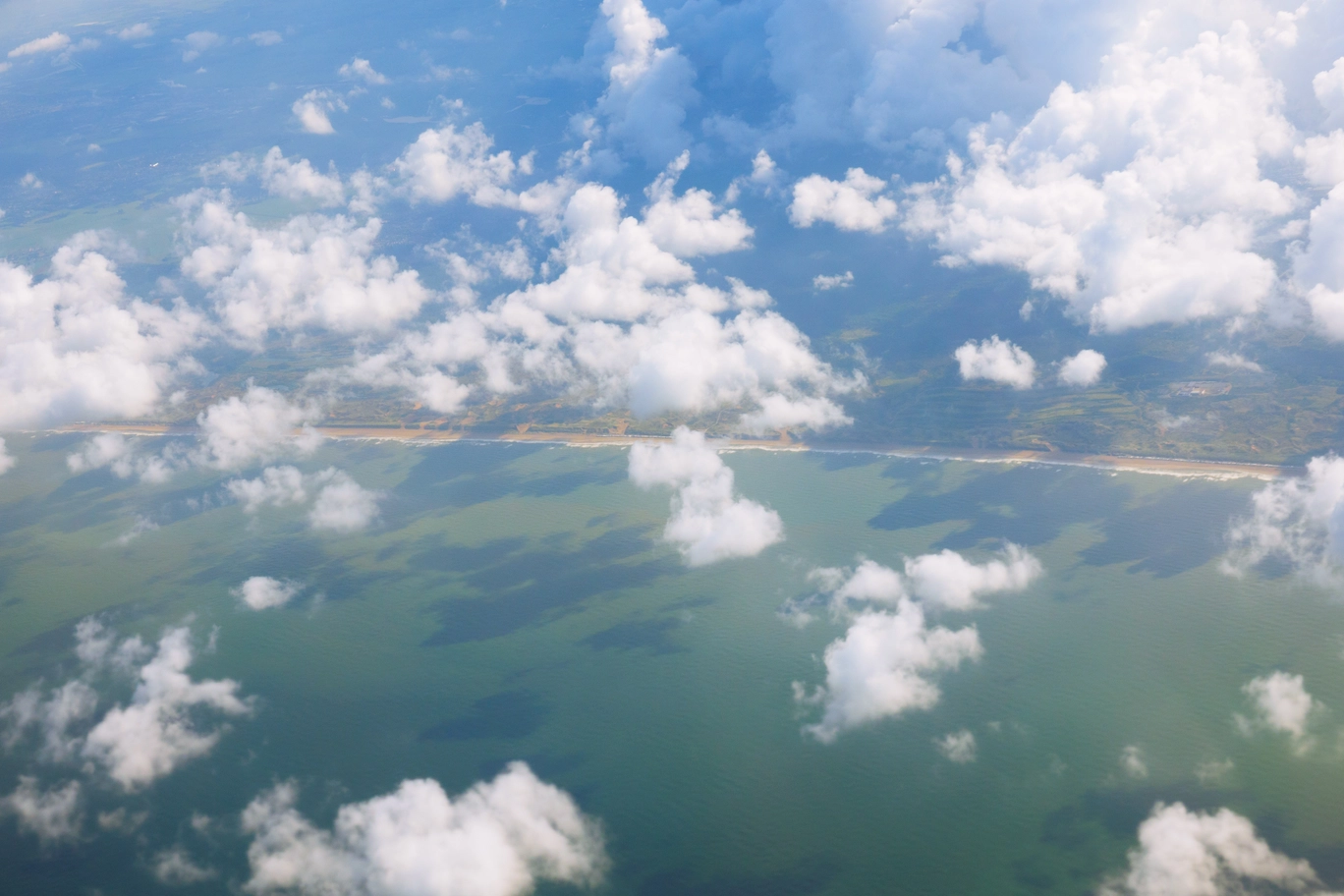 An arial photo of a coastline