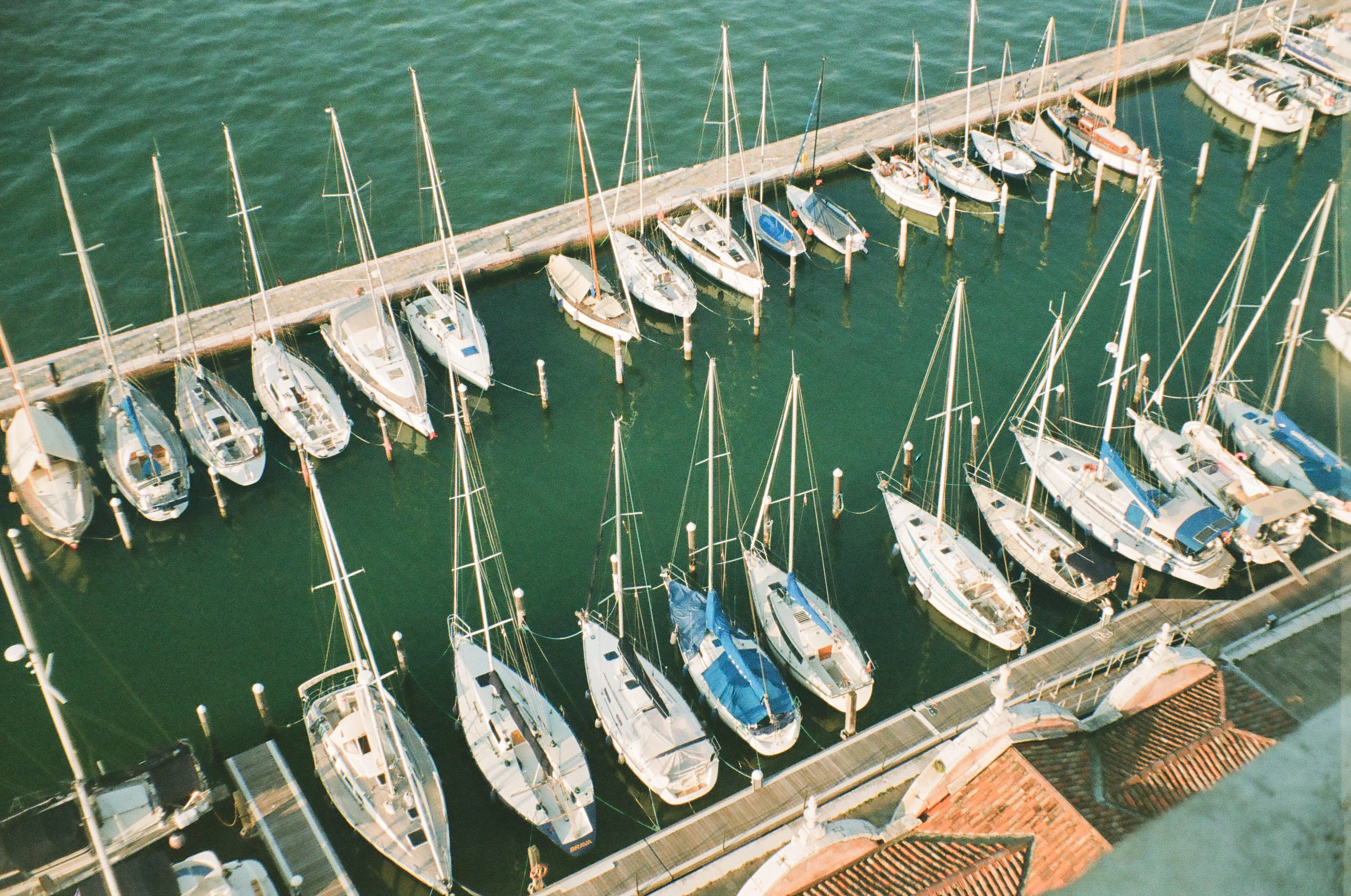 A photo of boats in a harbor