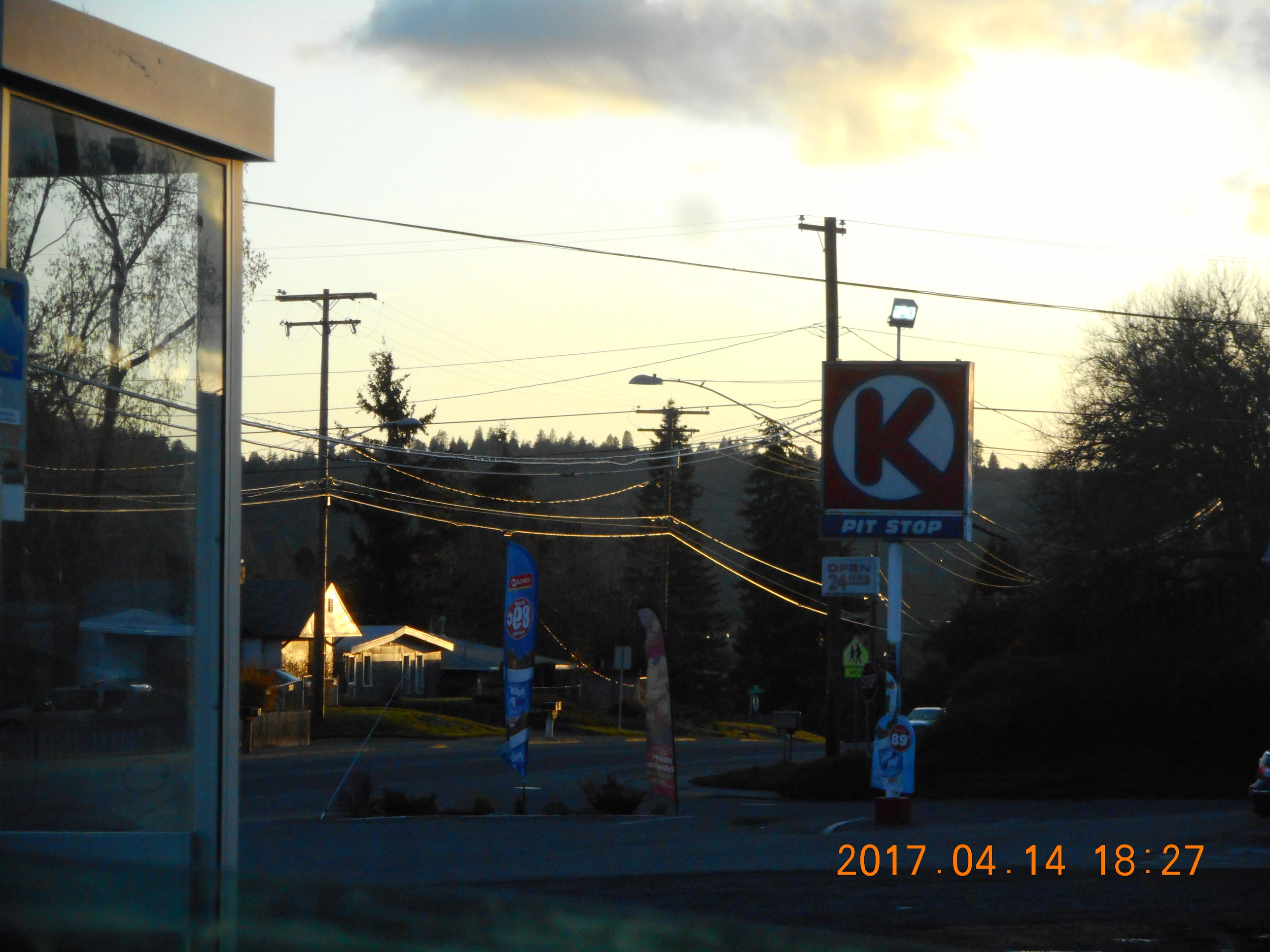 A photo of Circle K during sunset